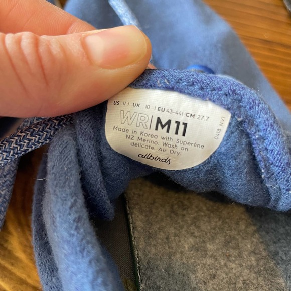 Allbirds Blue Wool Runners Sneaker Tennis Shoes - Picture 6 of 6